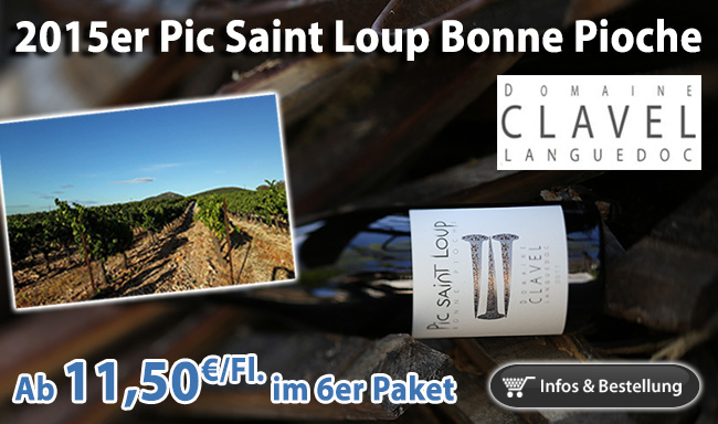 Mehr Wein geht nicht für 11,50€/Fl. - 2015er Bonne Pioche Pierre Clavel Pic Saint Loup