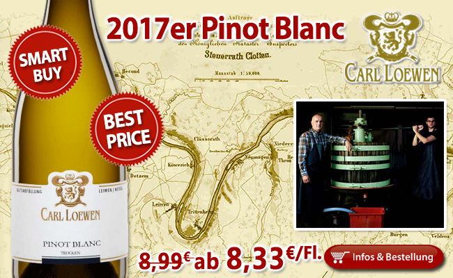 Subtil elegant zum verboten guten Preis: 2017er Pinot Blanc - Loewen