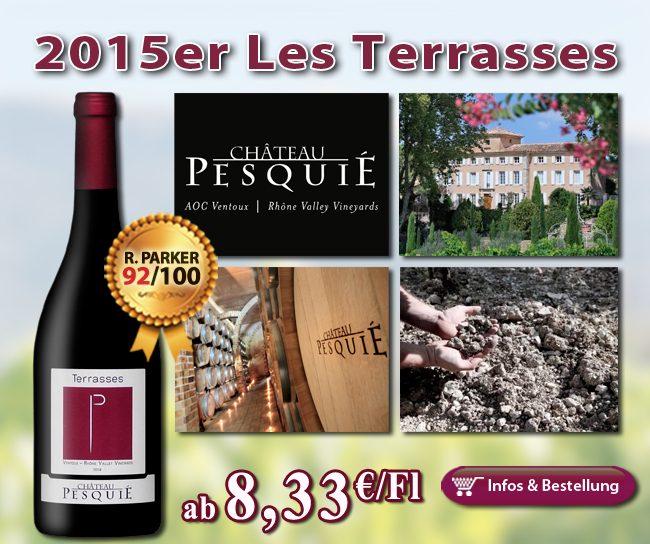 <br />
92/100 Punkte für den 2015er Les Terrasses – Château Pesquie ab 8,33€