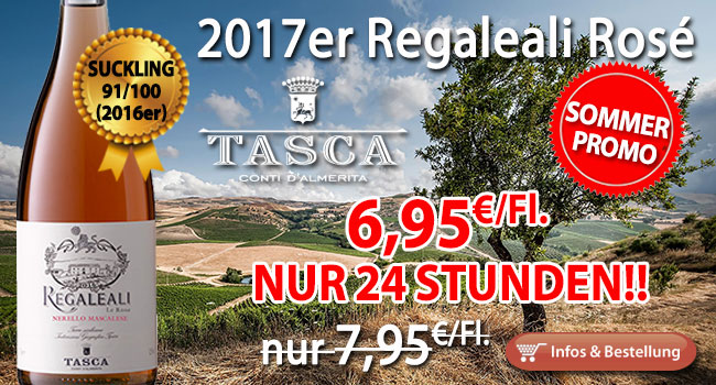 24 Stunden Sommer Promotion V: 2017er Regaleali Rosé nur 6,95€