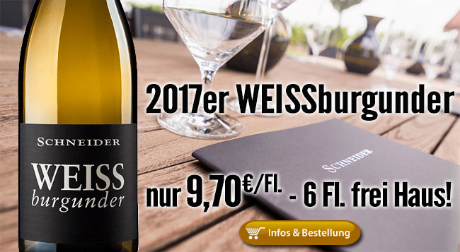 Gradlinig, vital mit Zug: 2017er Weissburgunder – Markus Schneider!